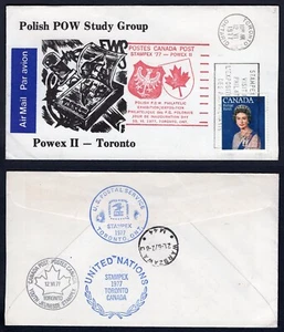 Canada TORONTO Stampex Exhibition Cover. Polish POW Study Group. Slogan - Picture 1 of 3
