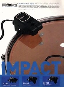 vtg 2000s ROLAND DRUM TRIGGERS MAGAZINE PRINT AD Impact RT-10 Series PINUP PAGE - Picture 1 of 1