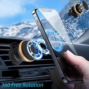 360° Rotating Magnetic Car Phone Holder Stand for GPS - Secure Air Vent Mount - Picture 1 of 37