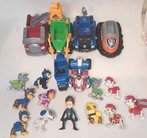 Nickelodeon Paw Patrol Paws & Ryder,Robo Dog,More Figures & Cars HTF! Lot Of 18 Cover