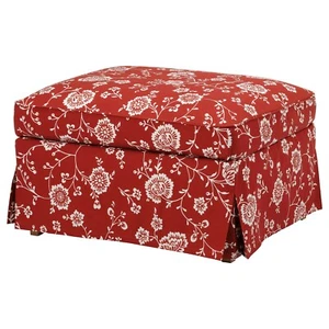 IKEA UPPLAND Cover Ottoman with Storage Virestad Red White Slipcovers NEW - Picture 1 of 9