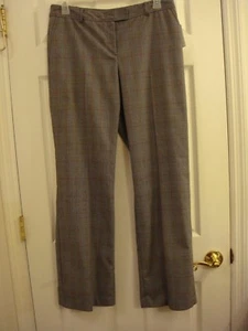 Women's Liz & Co Stretch Black Plaid Poly/Rayon/Spandex Dress Pants Size 10 New - Picture 1 of 9
