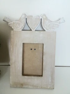rustic photo frame carved birds hearts retro style home decor - Picture 1 of 6