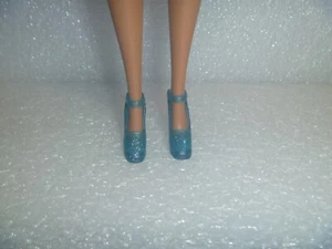 Barbie Shoes - Turquoise Blue Hit of Sparkle Ankle Strap Heels - Picture 1 of 6