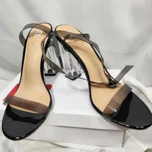  Sandalias de tacón it's V nuevas en caja negras y transparentes talla 10M  - Imagen 1 de 10