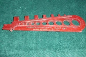 Tornillo de tuerca de perno vintage Trans Continental Bolt Co. medidor de tamaño anuncio - Imagen 1 de 4