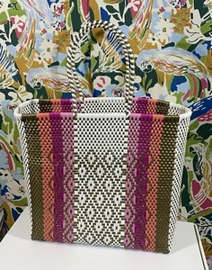 Squeeze De Citron LARGE Size Beach Tote - Pink Sunset - Handcrafted Artisan Bag - Picture 1 of 8