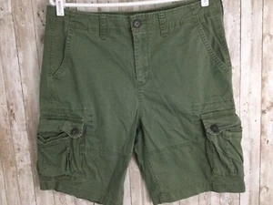Aeropostale Cargo Shorts Men's 34 Green Classic Cargo Shorts  Y2K 10" inseam - Picture 1 of 5