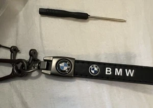 BMW Genuine Leather Keychain Car Key Chain Ring Fob Holder For BMW NEW - Bild 1 von 1