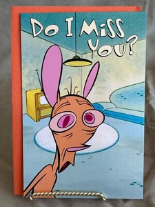 Vintage Carlton The Ren & Stimpy Show "Do I Miss You?" Greeting Card - Picture 1 of 3