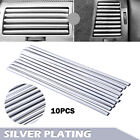 10Pcs Auto Car Accessories Air Conditioner Outlet Decoration Strip DIY Silver 