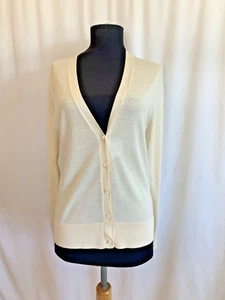 Theory Cream Merino Wool Cardigan- Size Large - Picture 1 of 4
