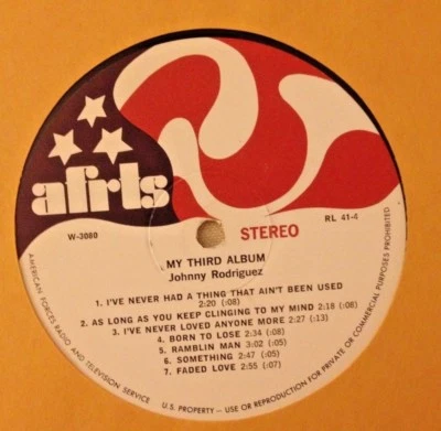 RADIO SHOW: RL41-4 RED WHITE & BLUE (GRASS) & JOHNNY RODRIGUEZ 'MY THIRD ALBUM' - Image 1 of 2