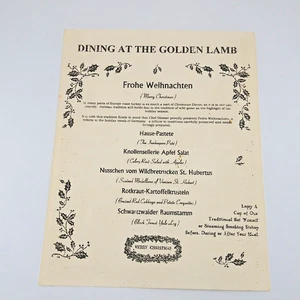 Vintage The Golden Lamb Inn Restaurant Lebanon, Ohio Paper Christmas Menu Ohio - Picture 1 of 3