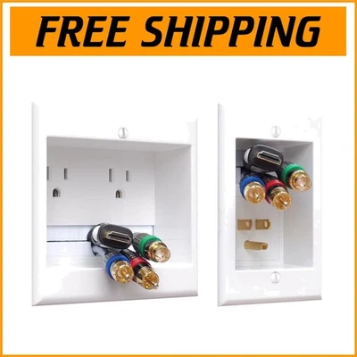 墙内电源和电缆隐藏系统带双交流插座适用于清洁美学 — 第 1/4 张图片