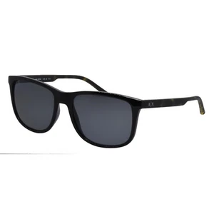 Armani Exchange AX 4070S 815881 Shiny Black Plastic Sunglasses Grey Polarized - Picture 1 of 3
