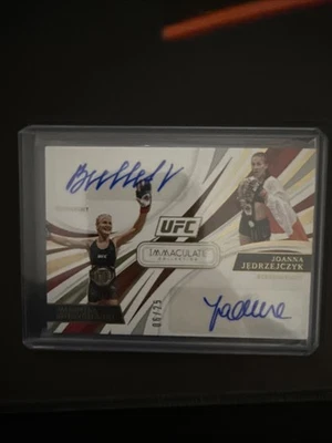 Valentina shevchenko Joanna Jedrzejc 2021 IMMACULATE UFC #DA-KJG DUAL AUTO 6/25 - Image 1 of 2