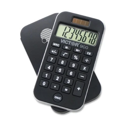 Victor 900 Handheld Calculator - 8 Character[s] - Lcd - Solar, Battery Powered - - Image 1 of 4