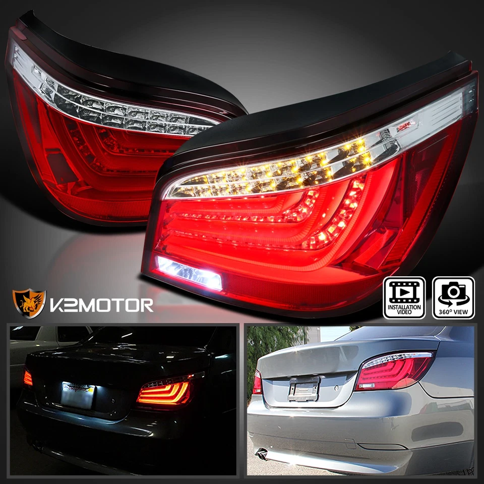 Red Fits 2004-2007 BMW E60 5-Series 525i 530i LED Tail Lights Brake Lamps 04-07 Foto 1 de 4