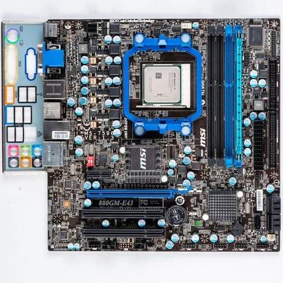 Placa madre MSI 880GM-E43 AM3 MicroATX DDR3 AMD 880G HDMI IDE compatible con Windows XP Foto 1 de 4