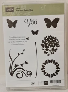 Stampin' Up UnMounted Rubber Stamps PRECIOUS BUTTERFLIES Friendship Floral NEW - Picture 1 of 3