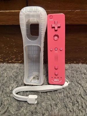 Pink Nintendo Wii Motion Plus Remote Controller OEM w/ Protective Cover - TESTED - Image 1 of 4