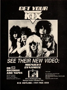 De colección 1980 KIX MIDNIGHT DINAMITE REVISTA ANUNCIO IMPRESO Video Lanzamiento Pinup CLIPPING - Imagen 1 de 1