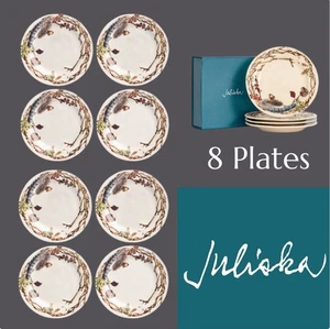 Juliska Forest Walk Platos de Fiesta 2 Juegos de 4 Ensalada Aperitivo Caja de Regalo - Imagen 1 de 10