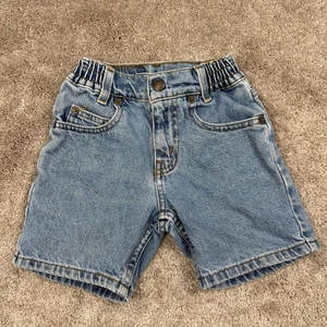  Levis 566 Denim Shorts Toddler Size 3T Light Wash Elastic Waist 90s Jort Casual - Picture 1 of 4