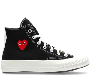 COMME DES GARCONS PLAY x CONVERSE CHUCK 70 HI SNEAKERS MEN SHOES AZK1290011W - Picture 1 of 6