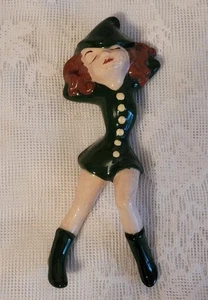 MCM Vintage Keramik PIXIE ELFE WICHTEL handbemalt Figur BRÜNETTE kitschig - Bild 1 von 5