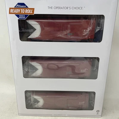 Athearn Ready To Roll Esquimalt & Nanaimo Railway Box Car Double Door 3 Pk HO - Image 1 of 4