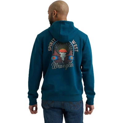 Sudadera con Capucha Pullover Wrangler Fleece Desert Logo, 112365727, Nueva con Etiquetas, Muchas Tallas Foto 1 de 3