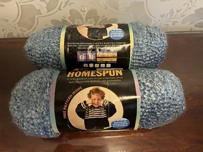 2 Lion Brand Yarn Homespun #321 Williamsburg Blue Skeins - Image 1 of 4
