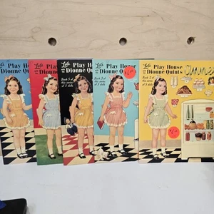 Vintage Original Uncut Dionne Quints Paper Doll Books 1-5 Let's Play House  - Picture 1 of 19