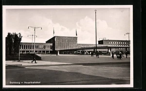 Ansichtskarte Duisburg, Hauptbahnhof mit Passanten - Picture 1 of 2