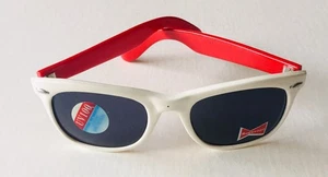 One Sunglasses Budwaiser White Red Frame W/Black Lens UV100 (M33) Unisex - Picture 1 of 11