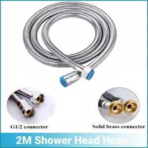 2m Shower Head Hose Stainless Steel Handheld Leakproof Lightweight and Flexible - Picture 1 of 11