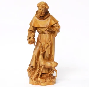 Holz Figur Skulptur Linde geschnitzt Heiliger Franz von Assisi Höhe 28,5 cm - Bild 1 von 5