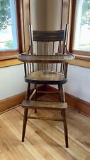 Antique Vintage Wooden Carved Wood Baby Feeding High Booster Chair Swing Tray
