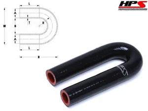 HPS 1" 25 mm 4 capas silicona 180 grados curva en U manguera de tubo acoplador de codo NEGRA - Imagen 1 de 1