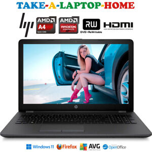 HP Black Pavilion Windows11 Laptop 15.6" Fast QuadCore 500Gb HDMI DVD WiFi 5GHz