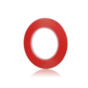 ROLL CLEAR RED DOUBLE SIDED TAPE WITH THIN THICKNESS AND WIDTH 10mm - Picture 1 of 1