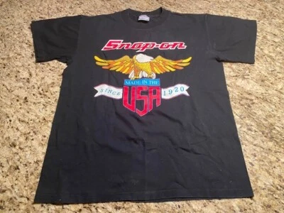 Vintage 80s-90s Snap On Tools T Shirt Made in the USA Bald Eagle Single Stitch M Foto 1 de 4