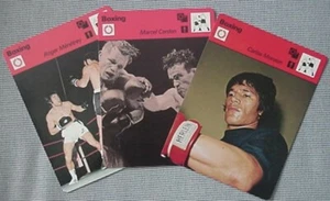 1977 BOXING CARDS (3) CARLOS MONZON, ROGER MENETREY, MARCEL CERDAN - Picture 1 of 2