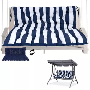 Porch Swing Cushions Replacement 3 Seater Waterproof Bench Cushion with Backrest - Picture 1 of 15