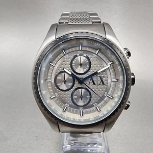 Armani Exchange Chronograph Watch Men 45mm Gray Dial Gunmetal Case Round New Bat - Picture 1 of 11