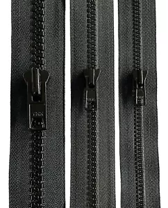 YKK® Plastic Vislon Continuous Zipper Chain with Sliders / stoppers Color Black - Picture 1 of 8