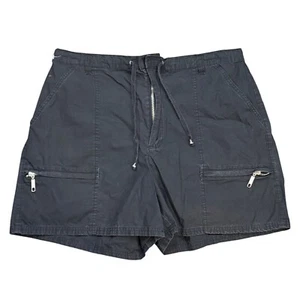 vintage Gloria Vanderbilt Womens Black Cotton Utility Cargo Shorts With Zipper P - Picture 1 of 4