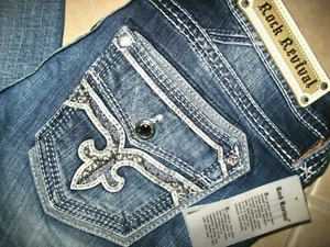 Rock Revival Kamea Skinny Distressed RP2542S203 Women's Jeans Size 32 NWT - Picture 1 of 8
